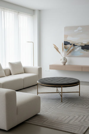 Modern European furniture - Metal Frame Upholstered Ottoman - www.oroa.com