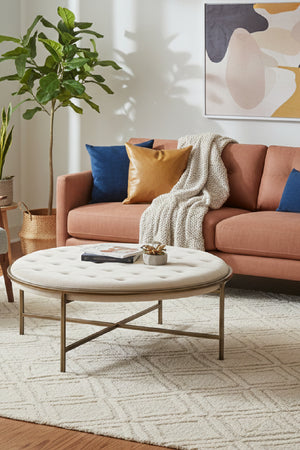 Modern European furniture - Metal Frame Upholstered Ottoman - www.oroa.com