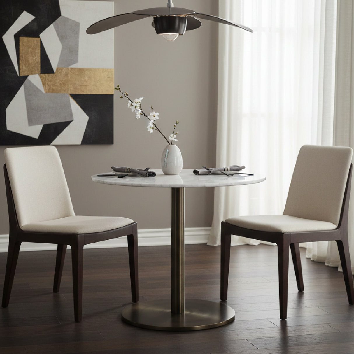   Modern European furniture - Round Carrara Marble Bistro Table  - www.oroa.com | Oroa.com