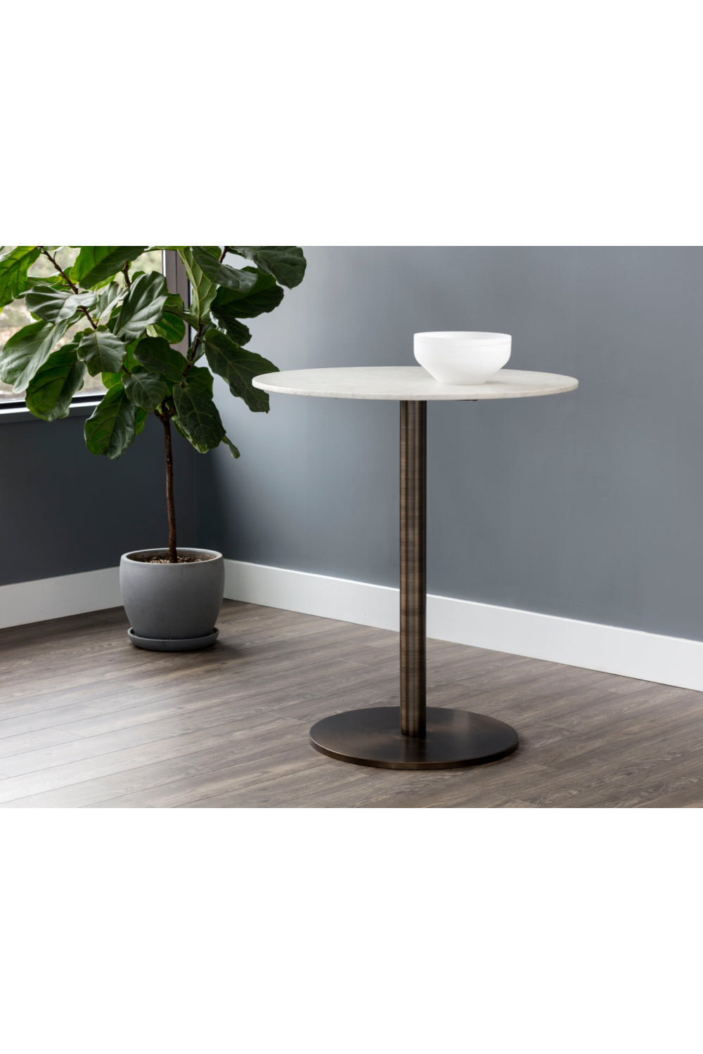 Modern European furniture - Round White Marble Bar Table - www.oroa.com