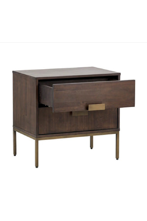 Modern European furniture - Acacia Wood 2-Drawer Nightstand - www.oroa.com