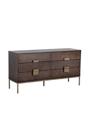 Modern European furniture - Dark Acacia Veneer 6-Drawer Dresser - www.oroa.com