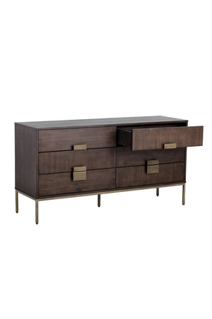 Modern European furniture - Dark Acacia Veneer 6-Drawer Dresser - www.oroa.com