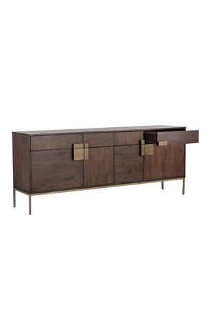 Modern European furniture - Brown Wooden 4-Drawer Sideboard - www.oroa.com