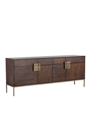 Modern European furniture - Brown Wooden 4-Drawer Sideboard - www.oroa.com