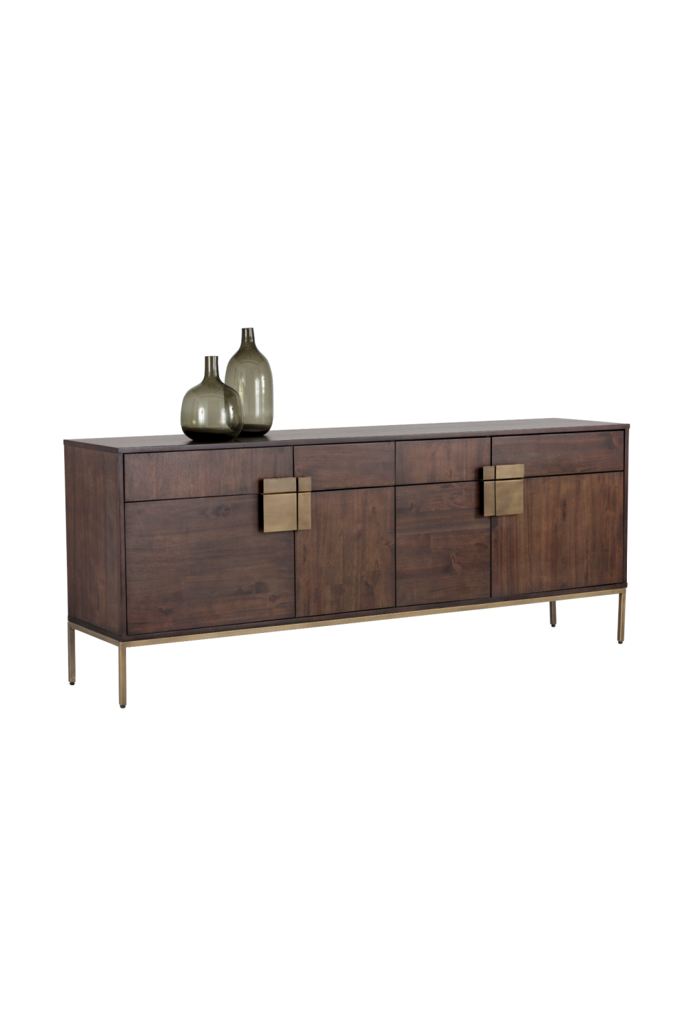 Modern European furniture - Brown Wooden 4-Drawer Sideboard - www.oroa.com