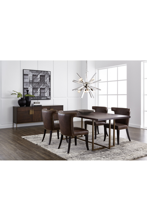 Modern European furniture - Brown Wooden 4-Drawer Sideboard - www.oroa.com