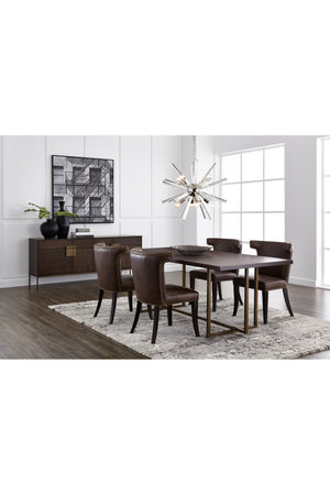 Contemporary Wood & Brass Dining Table | Splendido Jade | Oroa.com