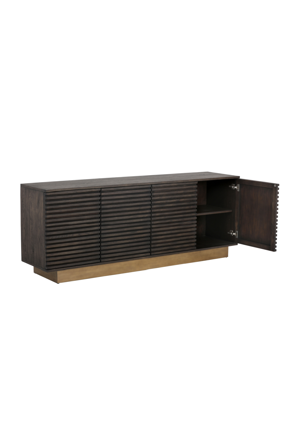   Modern European furniture - Brown Oak Fluted 4-Door Sideboard - www.oroa.com | Oroa.com
