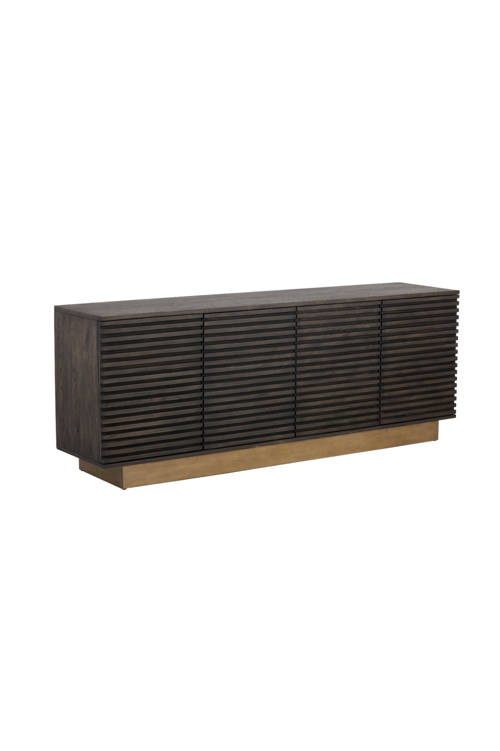   Modern European furniture - Brown Oak Fluted 4-Door Sideboard - www.oroa.com | Oroa.com