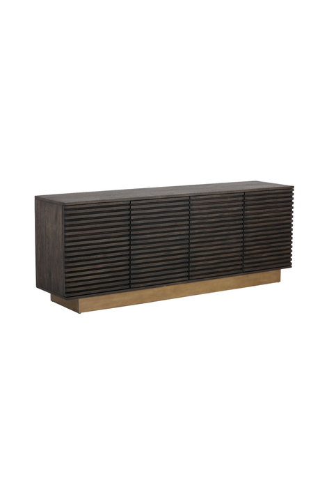   Modern European furniture - Brown Oak Fluted 4-Door Sideboard - www.oroa.com | Oroa.com