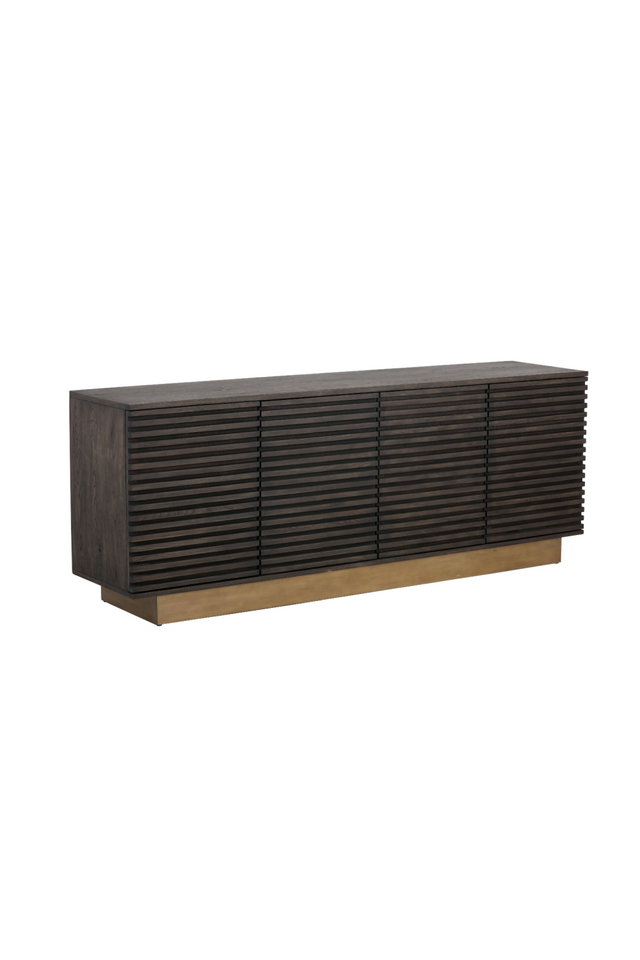Modern European furniture - Brown Oak Fluted 4-Door Sideboard - www.oroa.com
