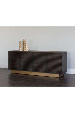   Modern European furniture - Brown Oak Fluted 4-Door Sideboard - www.oroa.com | Oroa.com