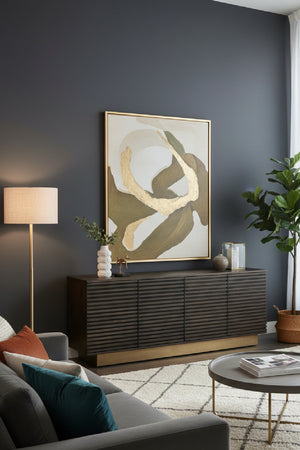   Modern European furniture - Brown Oak Fluted 4-Door Sideboard - www.oroa.com | Oroa.com