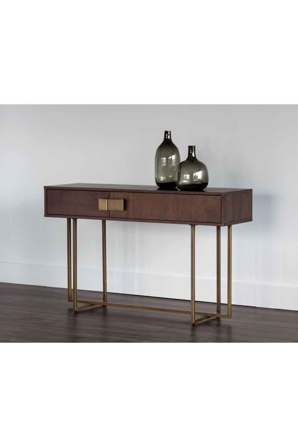   Modern European furniture - Brown Wooden 2-Drawer Console Table - www.oroa.com | Oroa.com
