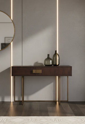   Modern European furniture - Brown Wooden 2-Drawer Console Table - www.oroa.com | Oroa.com