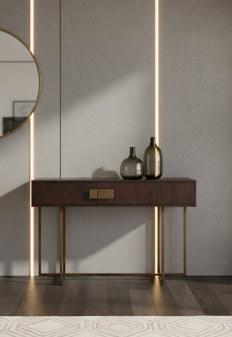   Modern European furniture - Brown Wooden 2-Drawer Console Table - www.oroa.com | Oroa.com