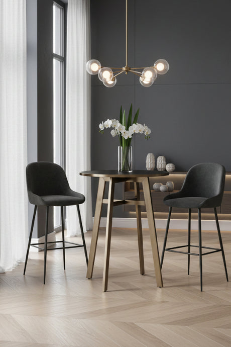 Modern European furniture - Gold Framed Glass Bar Table - www.oroa.com