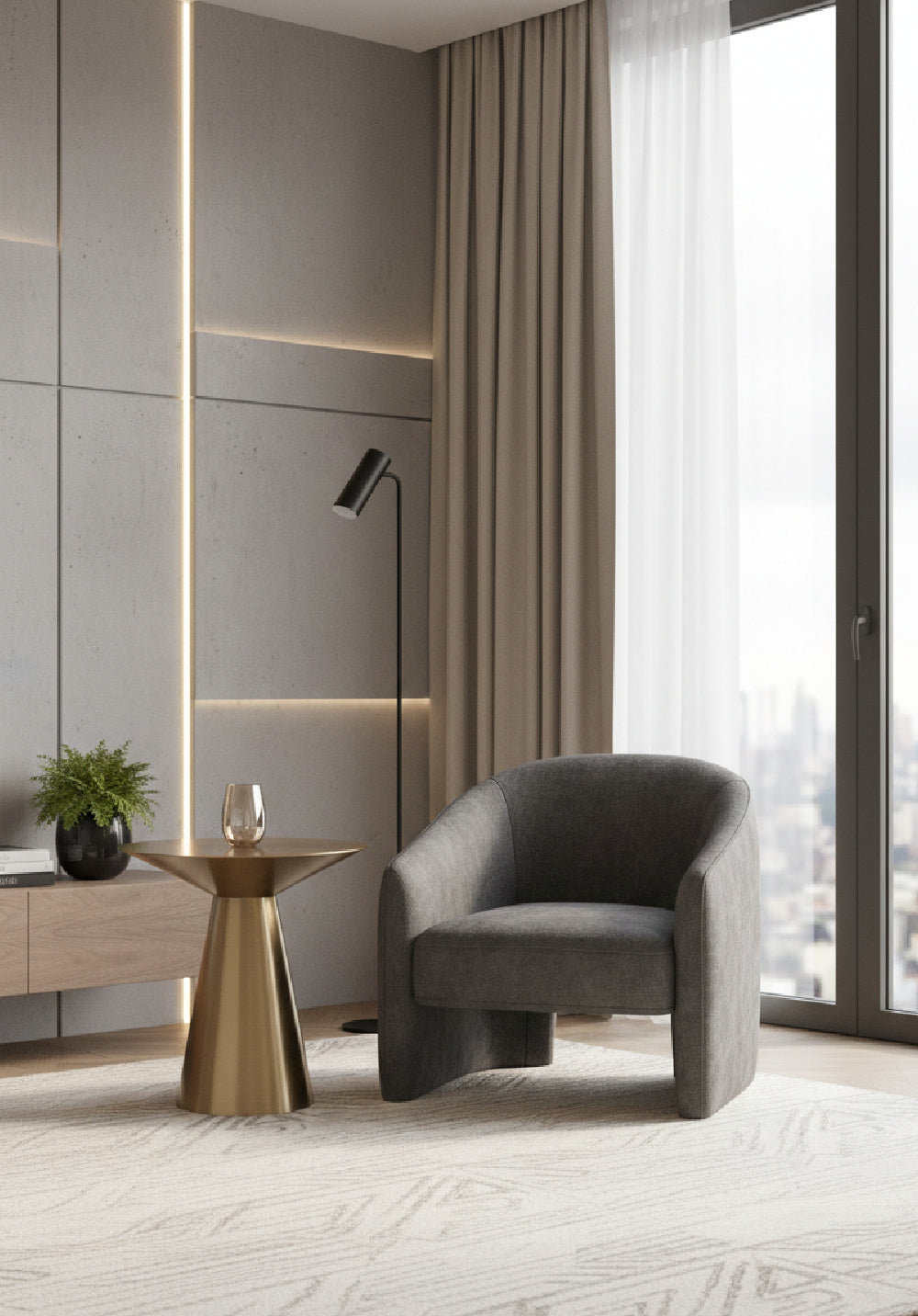 Modern European furniture - Yellow Gold End Table - www.oroa.com