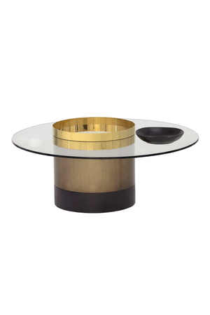   Modern European furniture - Cylindrical Gold Base Coffee Table - www.oroa.com | Oroa.com