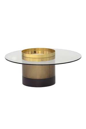   Modern European furniture - Cylindrical Gold Base Coffee Table - www.oroa.com | Oroa.com
