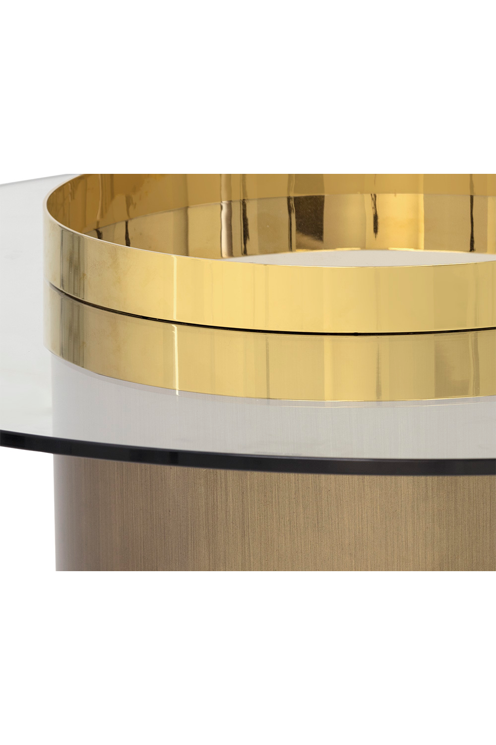   Modern European furniture - Cylindrical Gold Base Coffee Table - www.oroa.com | Oroa.com