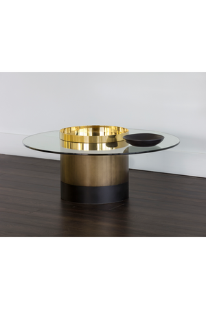  Modern European furniture - Cylindrical Gold Base Coffee Table - www.oroa.com | Oroa.com