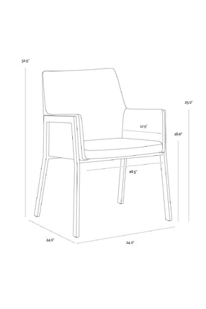 Modern European furniture - Leather Look Dining Armchair - www.oroa.com