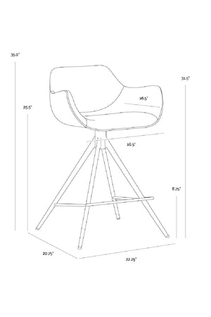   Modern European furniture - Metal Base Swivel Counter Stool - www.oroa.com | Oroa.com