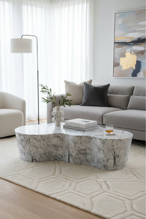 Modern European furniture - Marble-Look Indoor/Outdoor Coffee Table - www.oroa.com