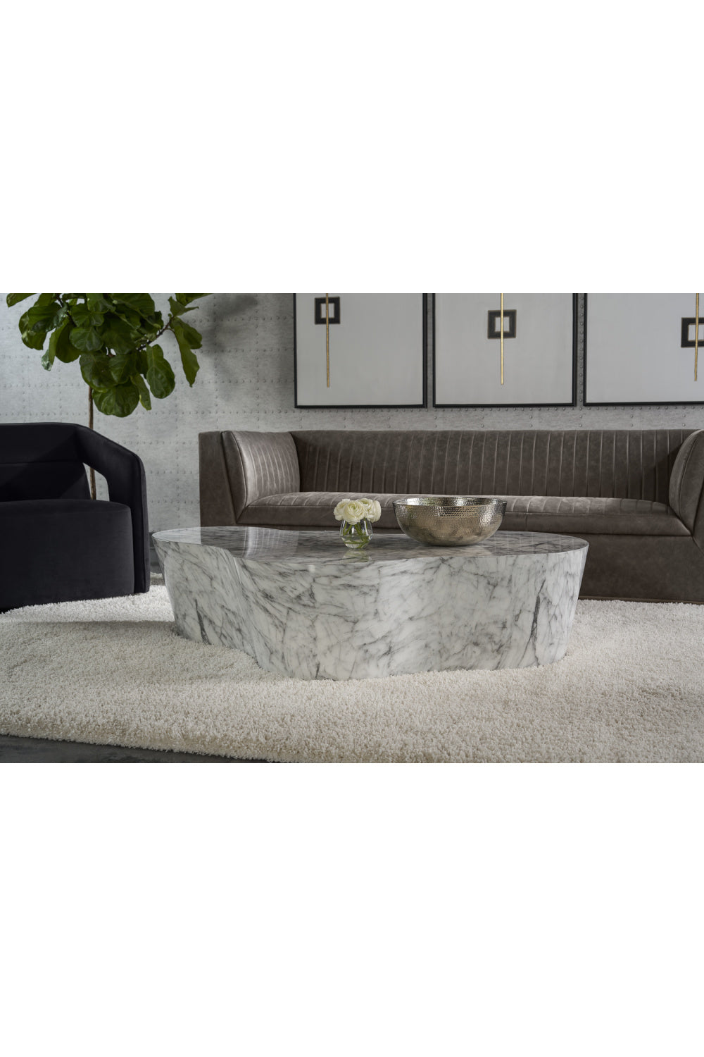 Modern European furniture - Marble-Look Indoor/Outdoor Coffee Table - www.oroa.com