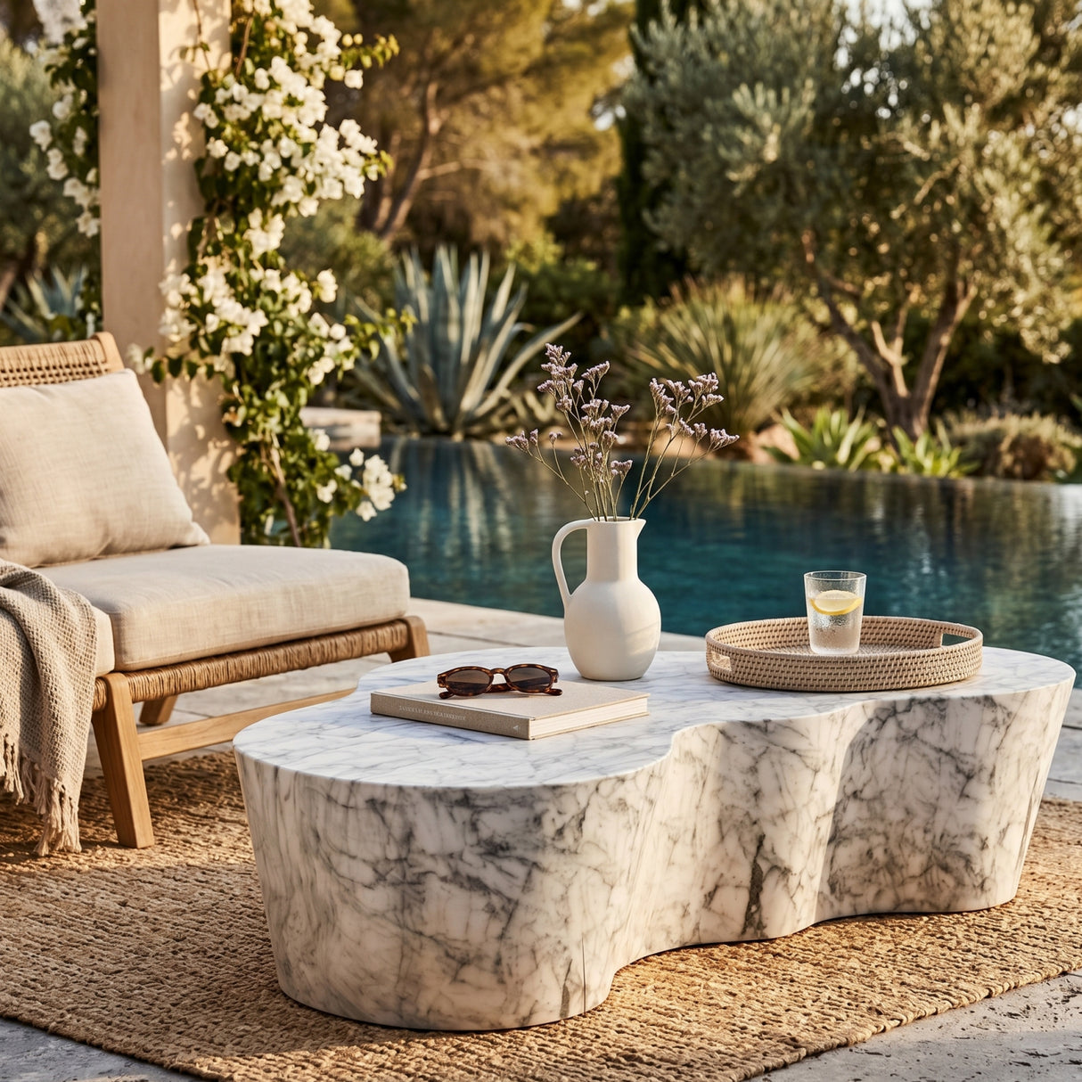   Marble-Look Indoor/Outdoor Coffee Table | Oroa.com