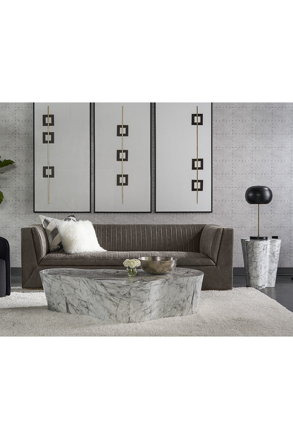 Modern European furniture - Marble-Look Indoor/Outdoor Side Table L - www.oroa.com