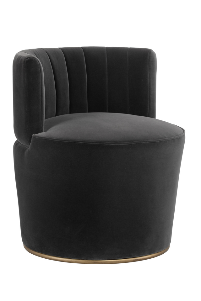 Modern European furniture - Gray Channeled-Back Lounge Chair - www.oroa.com
