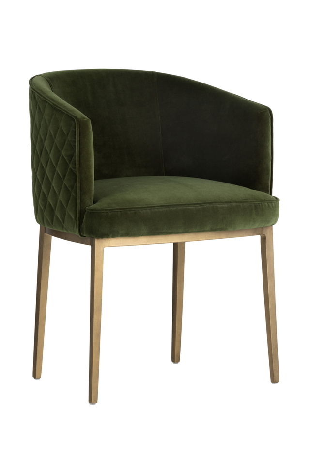 Modern European furniture - Green Diamond-Stitched Dining Chair - www.oroa.com