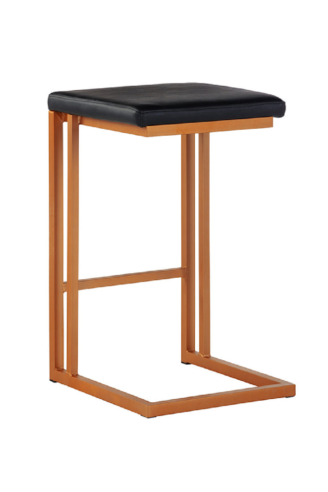 Modern European furniture - Black Leather Look Counter Stools (2) - www.oroa.com