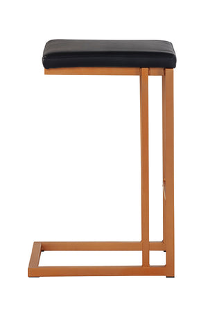   Modern European furniture - Black Leather Look Counter Stools (2) - www.oroa.com | Oroa.com