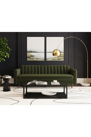   Modern European furniture - Channeled Green Velvet Sofa - www.oroa.com | Oroa.com