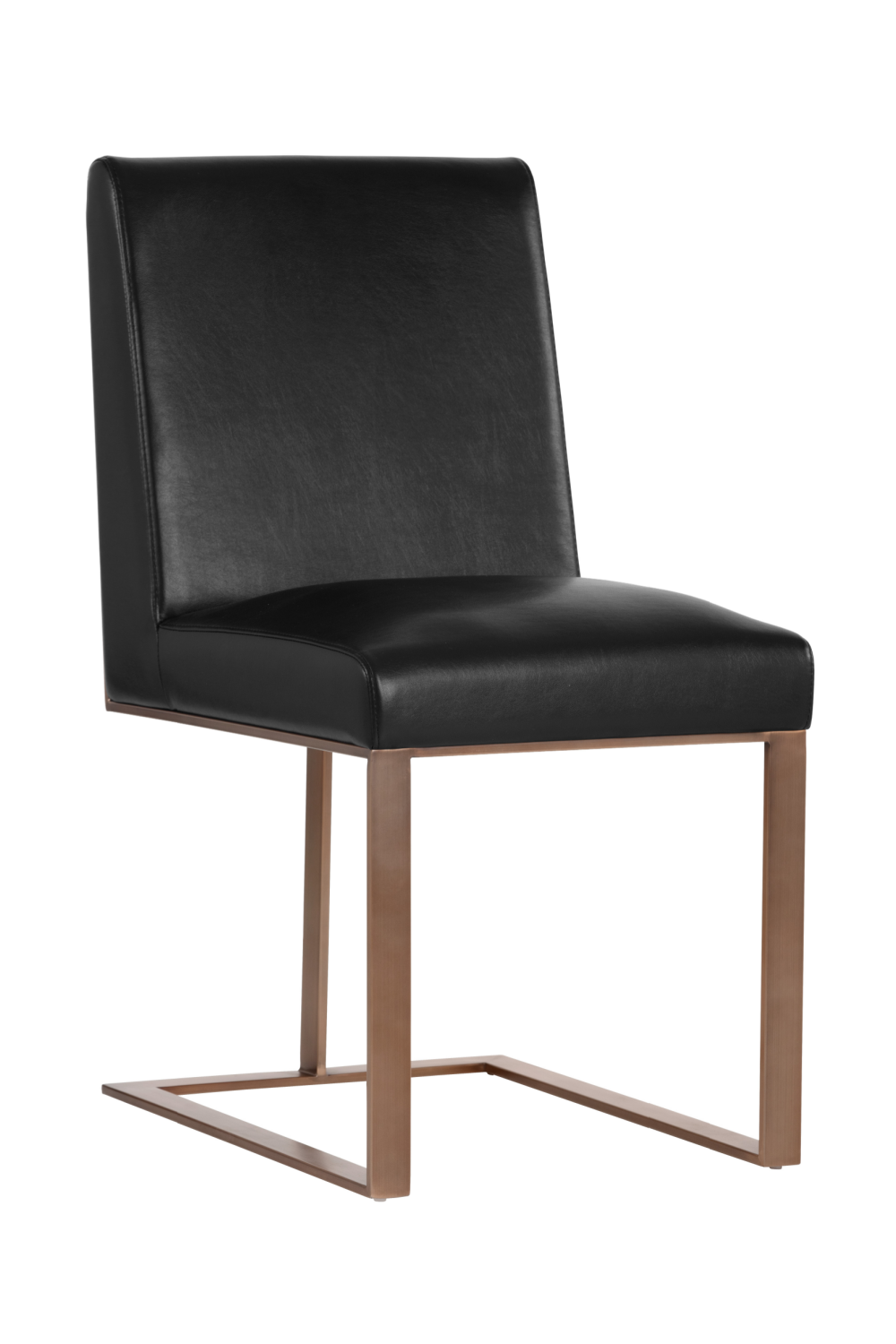 Modern European furniture - Black Leather Cantilevered Dining Chair - www.oroa.com
