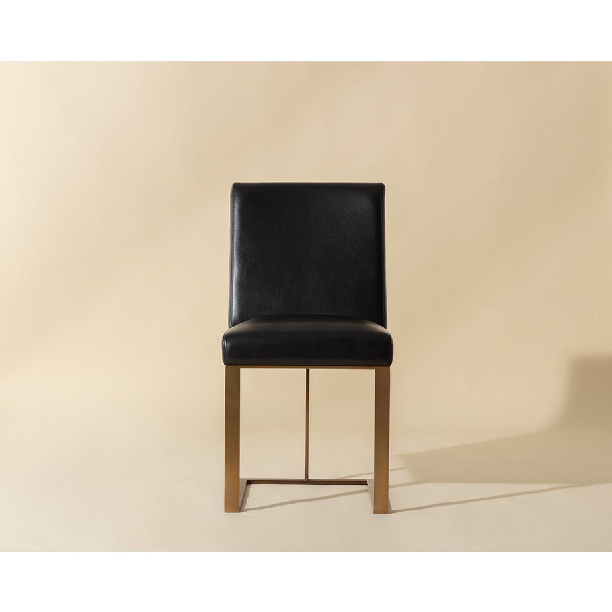 Modern European furniture - Black Leather Cantilevered Dining Chair - www.oroa.com