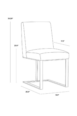 Modern European furniture - Black Leather Cantilevered Dining Chair - www.oroa.com