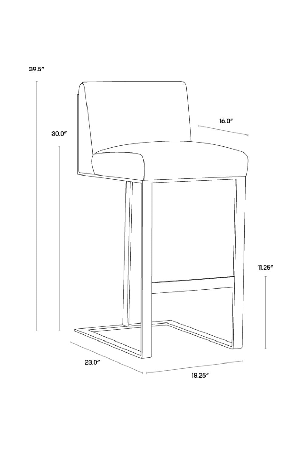 Modern European furniture - Black Leather Cantilevered Bar Stool  - www.oroa.com