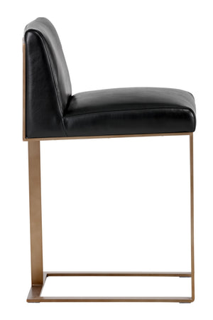   Modern European furniture - Black Bonded Leather Counter Stool - www.oroa.com | Oroa.com