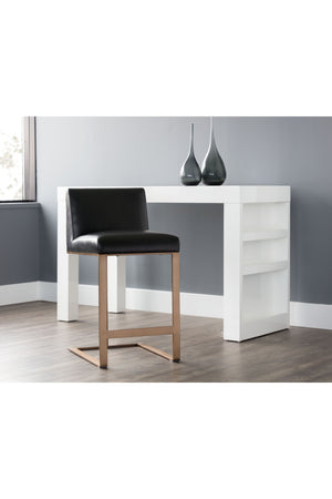  Modern European furniture - Black Bonded Leather Counter Stool - www.oroa.com | Oroa.com