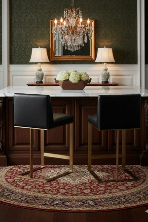   Modern European furniture - Black Bonded Leather Counter Stool - www.oroa.com | Oroa.com