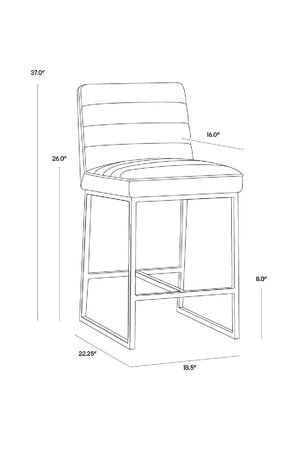 Modern Channel-Tufted Counter Stool | Splendido Spyros | Oroa.com