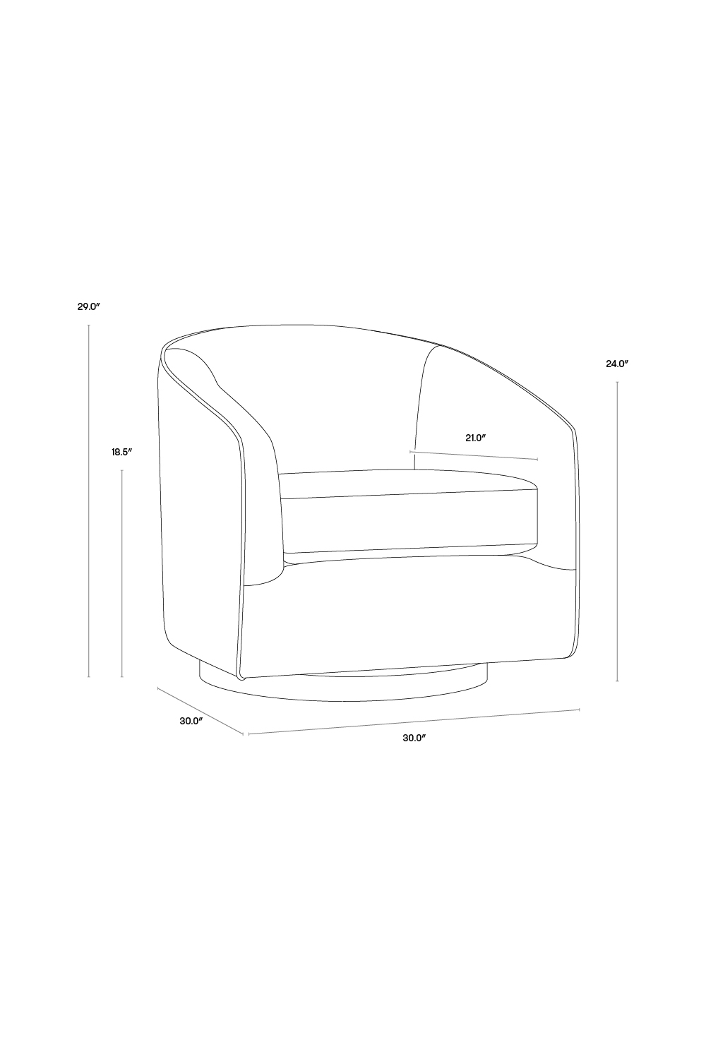 Modern European furniture - Curved Swivel Lounge Chair - www.oroa.com