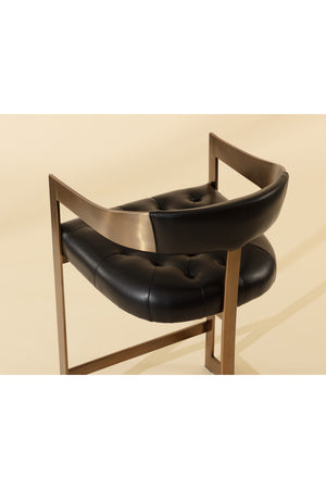 Black Leather T-Shaped Counter Stool | Splendido Beaumont | Oroa.com