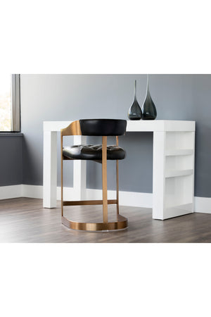 Black Leather T-Shaped Counter Stool | Splendido Beaumont | Oroa.com