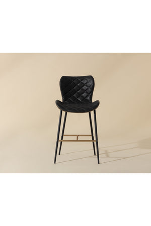 Modern European furniture - Leather-Look Diamond-Stitched  Counter Stools (2) - www.oroa.com